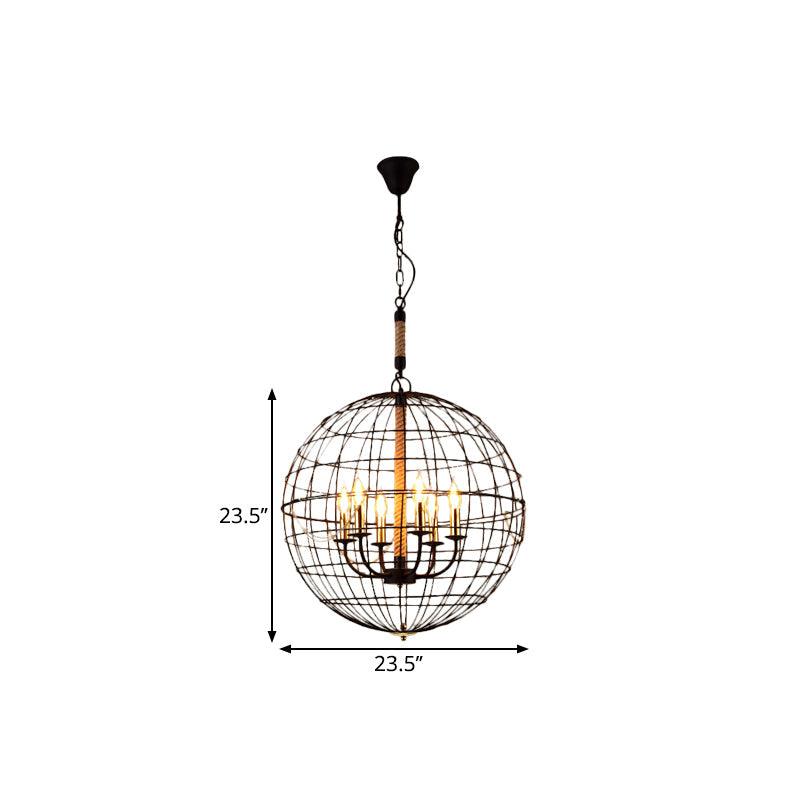 3/4/6 Lights Globe Shape Hanging Lamp Vintage Golden Fixture - Rebooters
