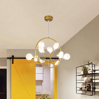 9 Lights Branch Pendant Lamp with Bird Deco in Gold - Rebooters