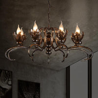 Antique Stylish Candle Chandelier with Twist Arm Light - Rebooters