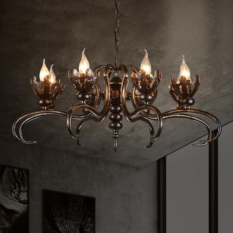 Antique Stylish Candle Chandelier with Twist Arm Light - Rebooters