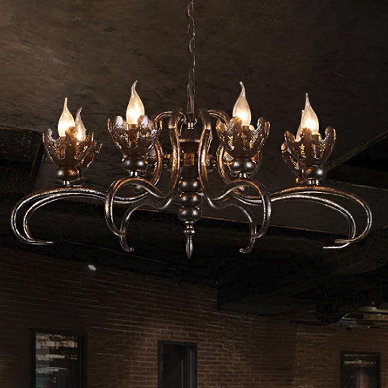 Antique Stylish Candle Chandelier with Twist Arm Light - Rebooters