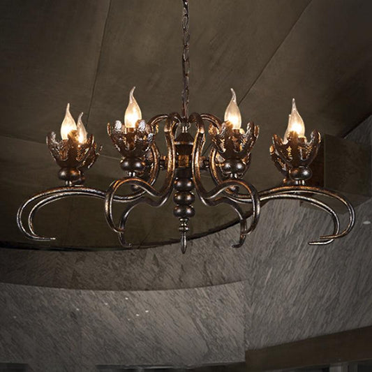 Antique Stylish Candle Chandelier with Twist Arm Light - Rebooters