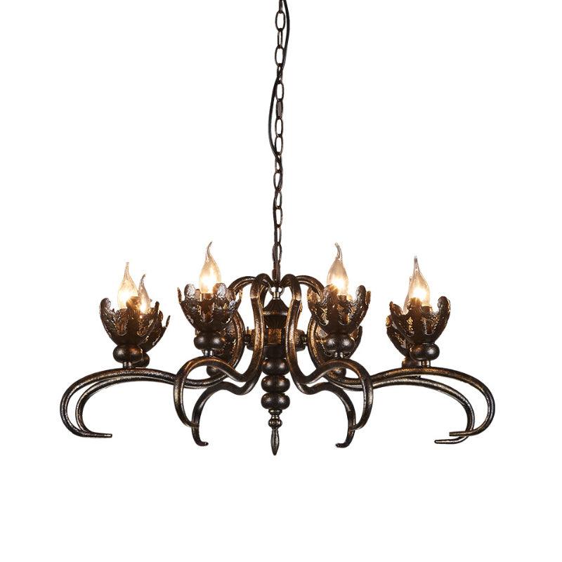 Antique Stylish Candle Chandelier with Twist Arm Light - Rebooters