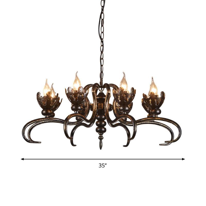 Antique Stylish Candle Chandelier with Twist Arm Light - Rebooters