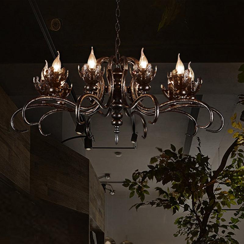 Antique Stylish Candle Chandelier with Twist Arm Light - Rebooters