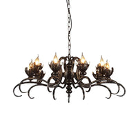 Antique Stylish Candle Chandelier with Twist Arm Light - Rebooters