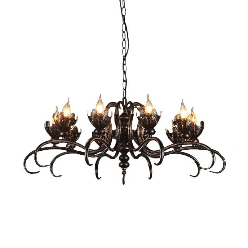 Antique Stylish Candle Chandelier with Twist Arm Light - Rebooters