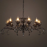 Antique Stylish Candle Chandelier with Twist Arm Light - Rebooters