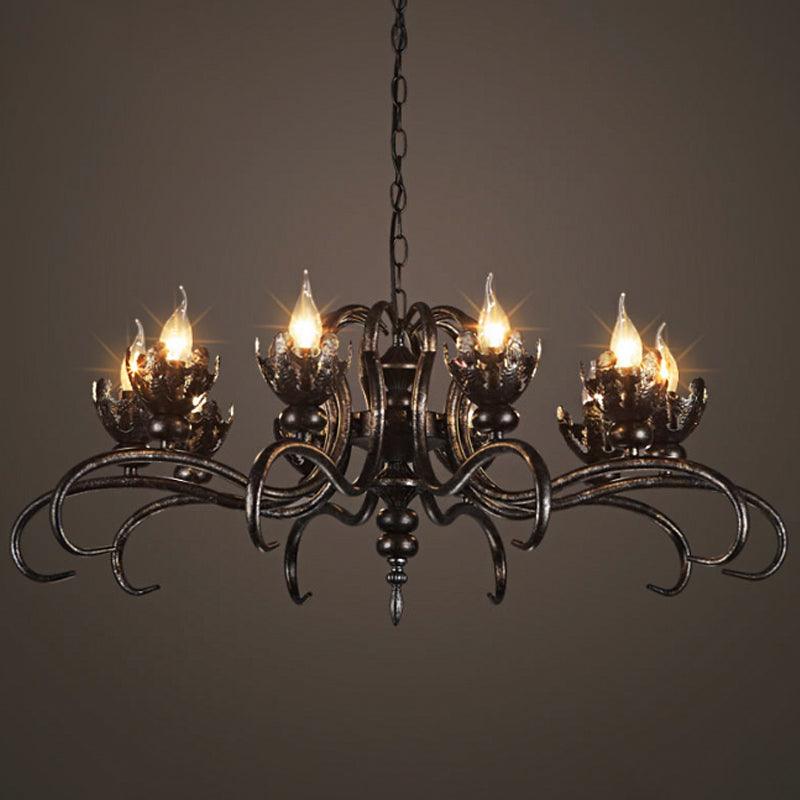 Antique Stylish Candle Chandelier with Twist Arm Light - Rebooters