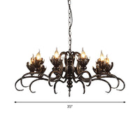 Antique Stylish Candle Chandelier with Twist Arm Light - Rebooters