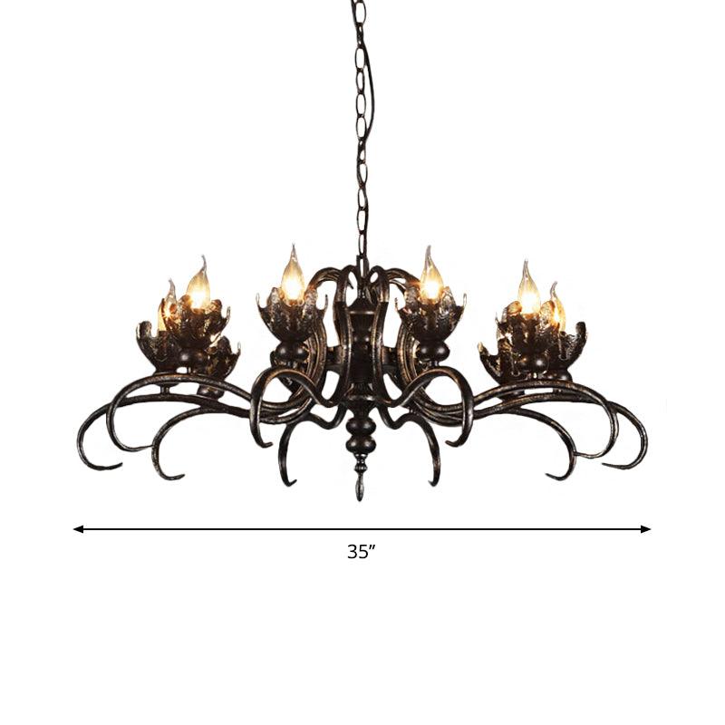 Antique Stylish Candle Chandelier with Twist Arm Light - Rebooters
