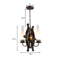 2-Light Pendant Light Fixture Industrial Bottle Shade Chandelier - Rebooters