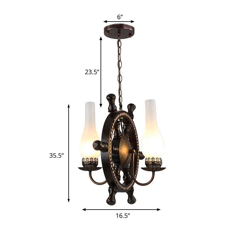 2-Light Pendant Light Fixture Industrial Bottle Shade Chandelier - Rebooters