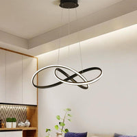 19.5"/27.5" W Simple LED Down Lighting Black Twisted Chandelier - Rebooters