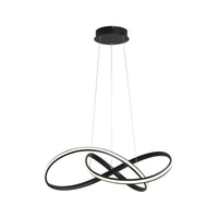 19.5"/27.5" W Simple LED Down Lighting Black Twisted Chandelier - Rebooters