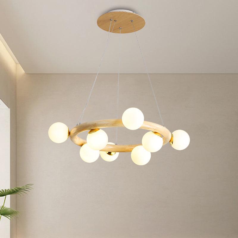 Beige Global Ceiling Lamp Modern 8/10 Bulbs Frosted Glass Chandelier - Rebooters
