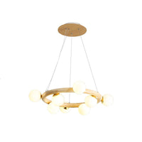 Beige Global Ceiling Lamp Modern 8/10 Bulbs Frosted Glass Chandelier - Rebooters