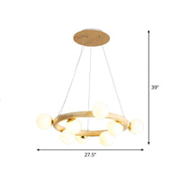 Beige Global Ceiling Lamp Modern 8/10 Bulbs Frosted Glass Chandelier - Rebooters