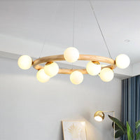 Beige Global Ceiling Lamp Modern 8/10 Bulbs Frosted Glass Chandelier - Rebooters