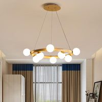 Beige Global Ceiling Lamp Modern 8/10 Bulbs Frosted Glass Chandelier - Rebooters