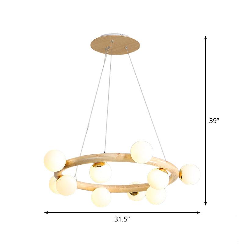 Beige Global Ceiling Lamp Modern 8/10 Bulbs Frosted Glass Chandelier - Rebooters
