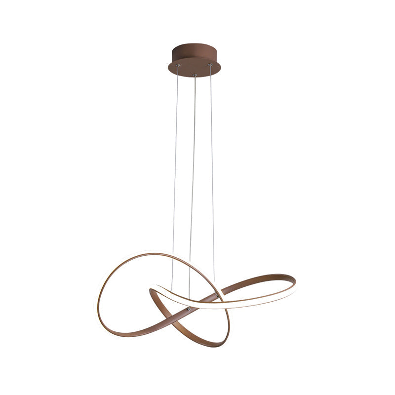 Twine Metallic Ceiling Chandelier Contemporary LED Brown Lamp - Rebooters