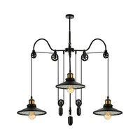 Black 3 Heads Pendant Light Industrial Flared Chandelier - Rebooters