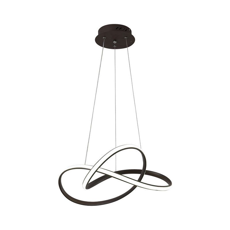 Contemporary LED Chandelier Black White Twine Ceiling Lamp - Rebooters