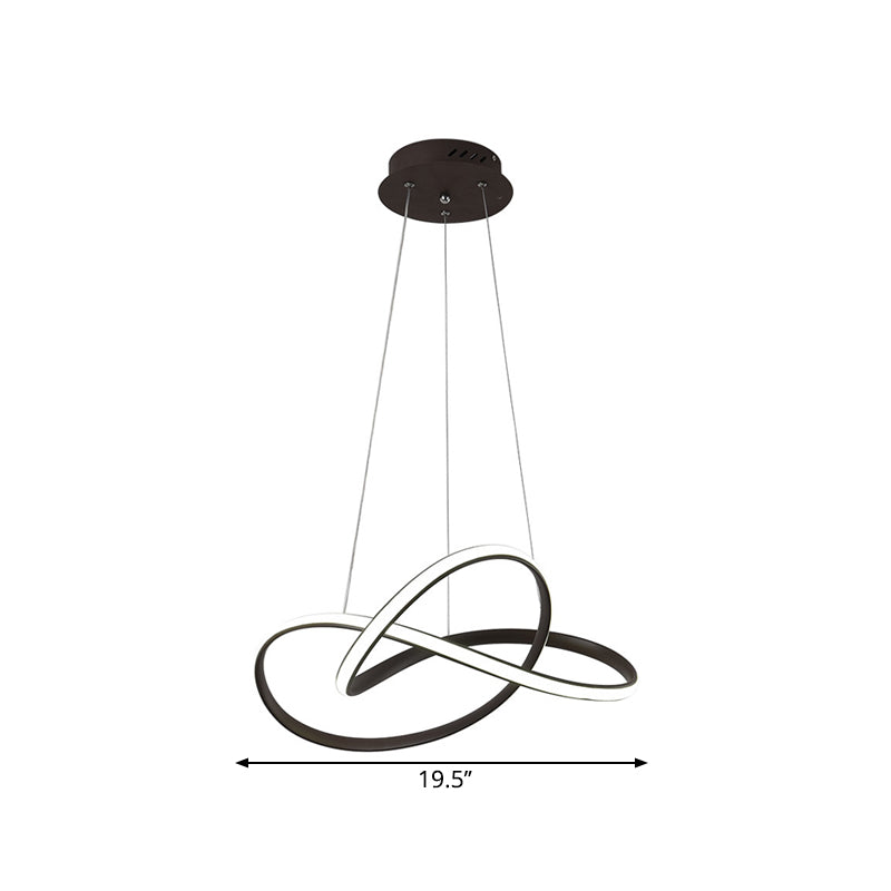 Contemporary LED Chandelier Black White Twine Ceiling Lamp - Rebooters