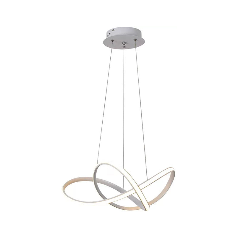 Contemporary LED Chandelier Black White Twine Ceiling Lamp - Rebooters
