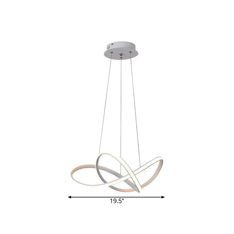 Contemporary LED Chandelier Black White Twine Ceiling Lamp - Rebooters