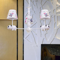 Baby Bedroom Panda Chandelier with Tapered Shade Light - Rebooters