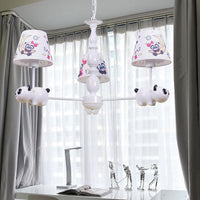 Baby Bedroom Panda Chandelier with Tapered Shade Light - Rebooters