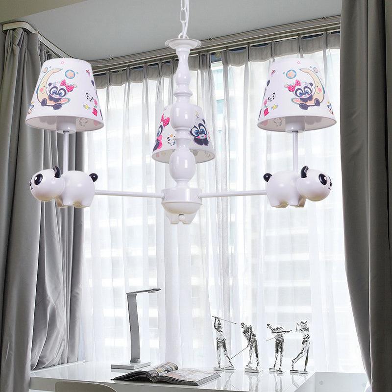 Baby Bedroom Panda Chandelier with Tapered Shade Light - Rebooters