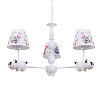 Baby Bedroom Panda Chandelier with Tapered Shade Light - Rebooters
