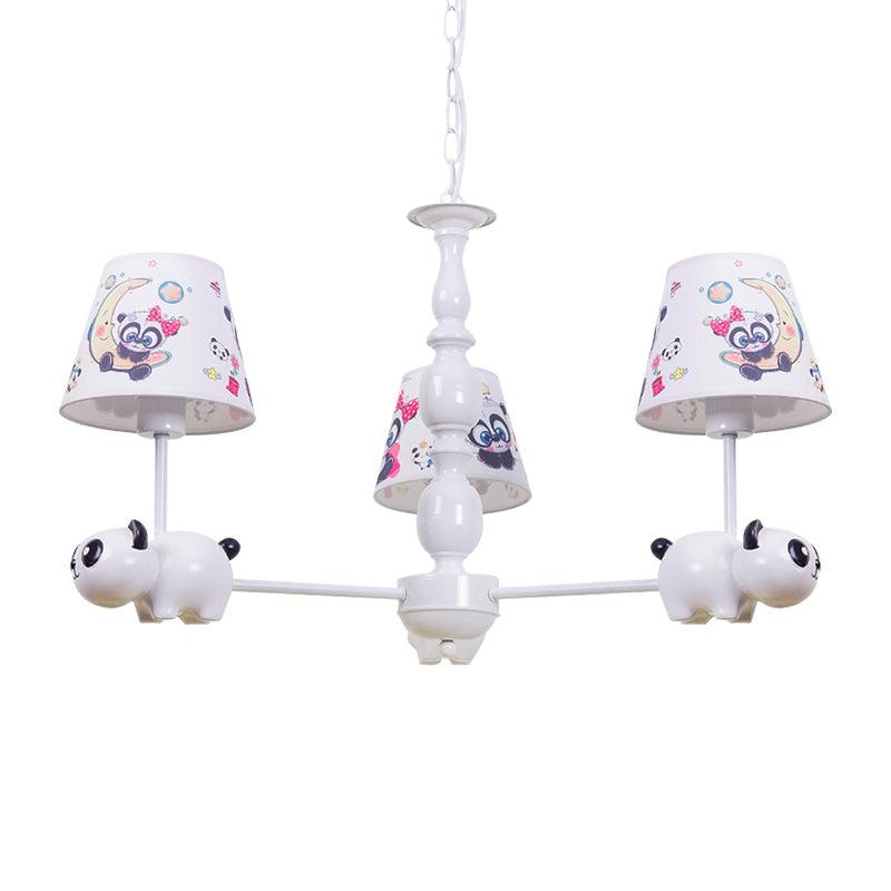 Baby Bedroom Panda Chandelier with Tapered Shade Light - Rebooters