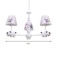 Baby Bedroom Panda Chandelier with Tapered Shade Light - Rebooters