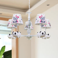 Baby Bedroom Panda Chandelier with Tapered Shade Light - Rebooters