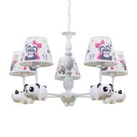 Baby Bedroom Panda Chandelier with Tapered Shade Light - Rebooters