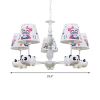 Baby Bedroom Panda Chandelier with Tapered Shade Light - Rebooters