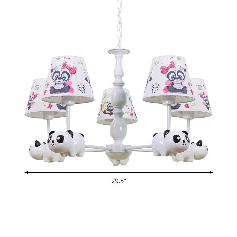 Baby Bedroom Panda Chandelier with Tapered Shade Light - Rebooters