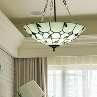 12"/16"/19.5" W Bowl Shade Ceiling Pendant Stained Glass Chandelier - Rebooters