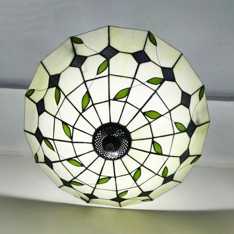 12"/16"/19.5" W Bowl Shade Ceiling Pendant Stained Glass Chandelier - Rebooters