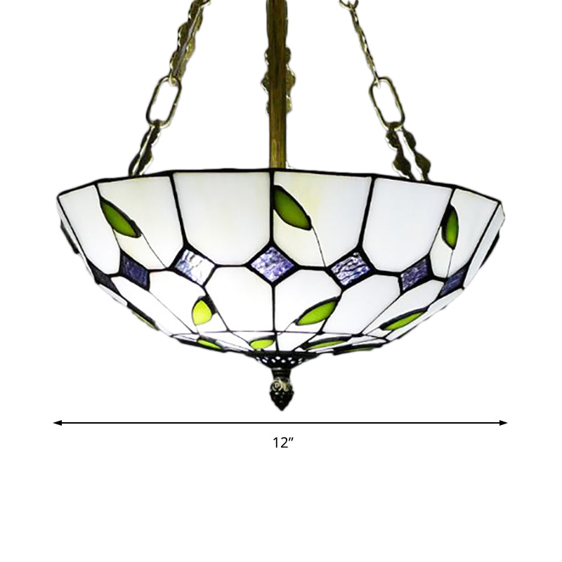 12"/16"/19.5" W Bowl Shade Ceiling Pendant Stained Glass Chandelier - Rebooters