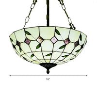 12"/16"/19.5" W Bowl Shade Ceiling Pendant Stained Glass Chandelier - Rebooters