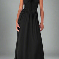 Matilda Sleeveless Maxi Dress with Flattering Ruched Detailing - Rebooters -Women's Dresses