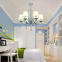 6-Light Tapered Shade Chandelier with Crystal Bead Kids Light - Rebooters