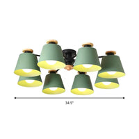 8 Lights Trapezoid Ceiling Lamp Metal Macaron Loft Light - Rebooters