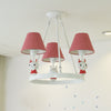 Kids Bunny Chandelier with Dot Shade Metal 3 Heads Pink Light - Rebooters