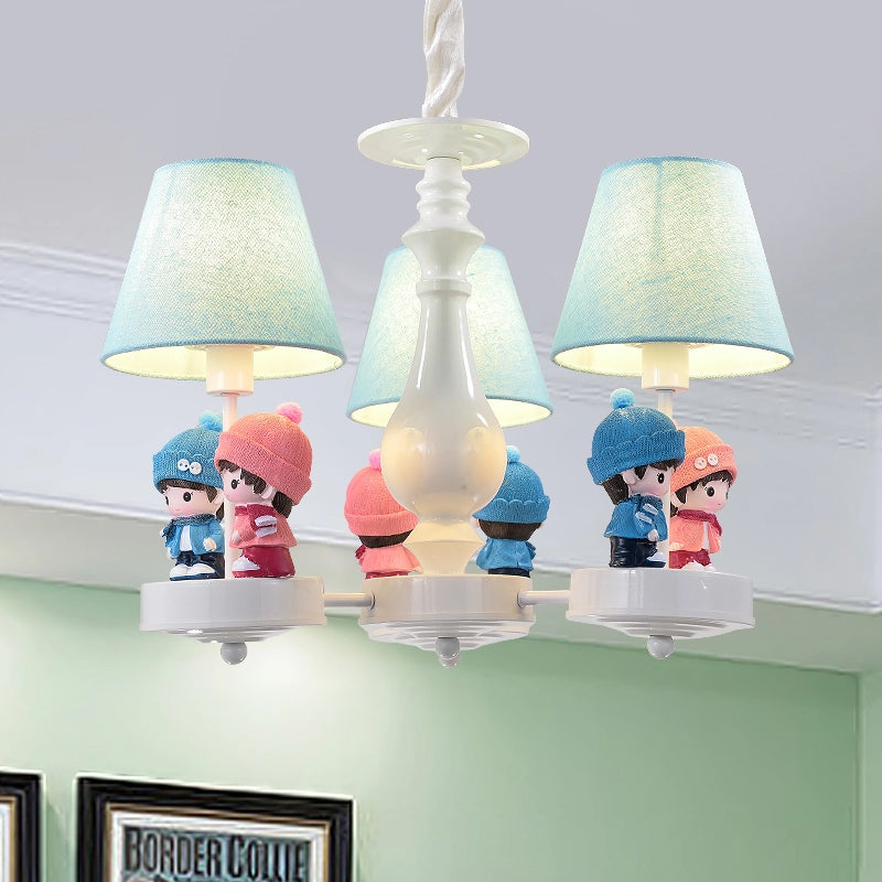 Tapered Shade Living Room Chandelier with Kids Deco Metal - Rebooters